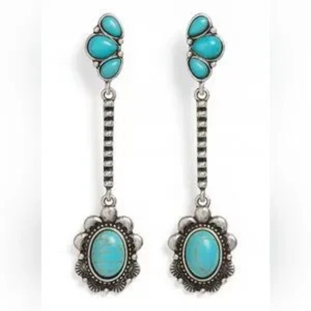 ?? Turquoise and Silver Earrings